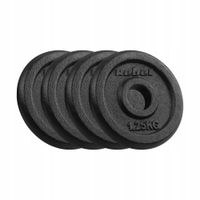 2 x Obciążenie żeliwne zestaw 4x1.25kg 6KG otwór 31mm talerz klasyczny REBE