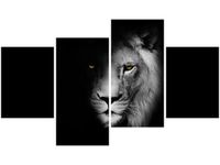 OBRAZ DUCH MROK LEW CIEŃ CZARNO-BIAŁY