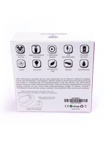 Stymulator-V-Vibe Purple USB 7 Function / Remote Control zdjęcie 9