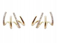 KOLCZYKI PAZURY SZPONY 14K ZŁOTE CYRKONIE EC122