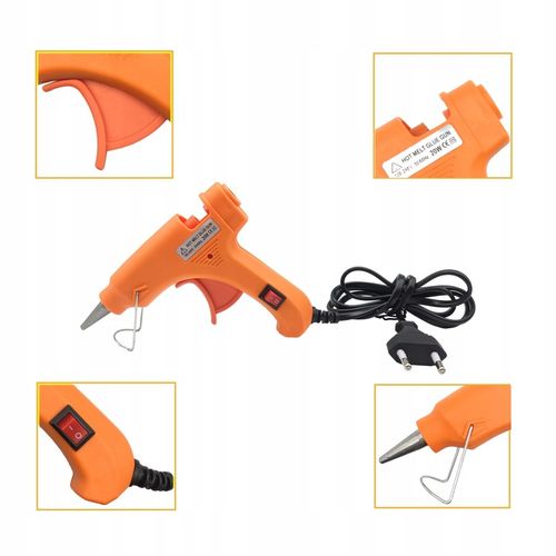 MINI PISTOLET DO KLEJU KLEJENIA NA GORĄCO CIEPŁO + KLEJ LASKI SZTYFTY X10 na Arena.pl