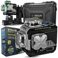 2X POZIOMICA LASEROWA LASER KRZYŻOWY 3D 12 LINII LASER ZIELONY WALIZKA STAL