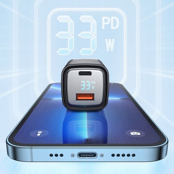 MCDODO NANO GaN ŁADOWARKA USB/USB-C PD 33W MIERNIK zdjęcie 9