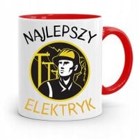 Kubek Czerwony Dla Elektryka Najlepszy Elektryk Z Nadrukiem Ze Zdjęciem