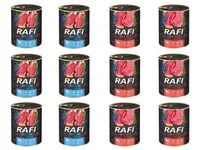 MIX KARMY DLA PSA RAFI 800G 6x WOŁOWINA 6x JAGNIĘCINA