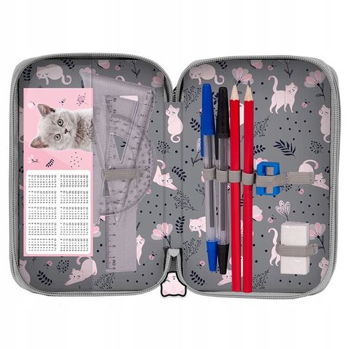 TRZYKOMOROWY PIÓRNIK SZKOLNY Z WYPOSAŻENIEM PASO z kotkiem KOTEK BRYTYJSKI na Arena.pl