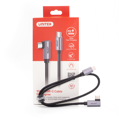 Unitek Kabel USB-C kątowy 90° PD100W 5m na Arena.pl