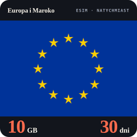 Karta eSIM Internet Europa i Maroko 10 GB na 30 dni - bez rejestracji