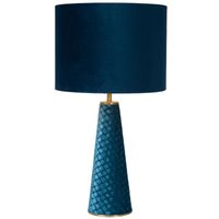 Stołowa LAMPKA stojąca VELVET 10501/81/37 Lucide abażurowa LAMPA nocna niebieska