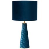 Stołowa LAMPKA stojąca VELVET 10501/81/37 Lucide abażurowa LAMPA nocna niebieska