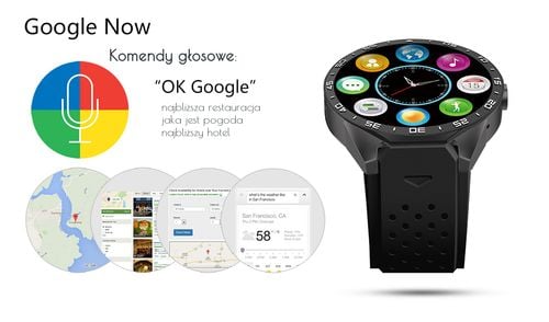SMARTWATCH KW88 ANDROID 5.1 WIFI GPS SIM AMOLED PL na Arena.pl