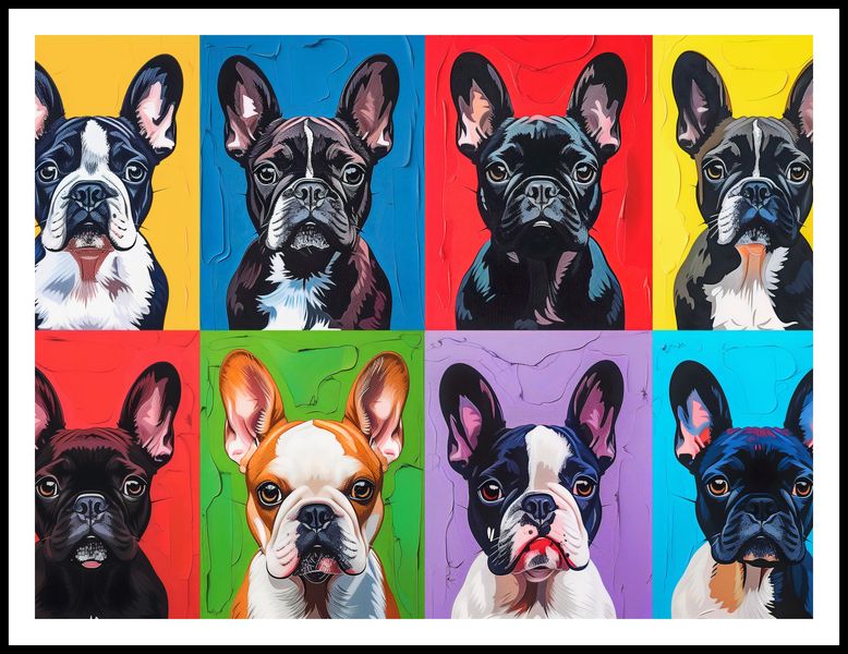 Plakat 100x75cm Buldogi Francuskie zdjęcie 3