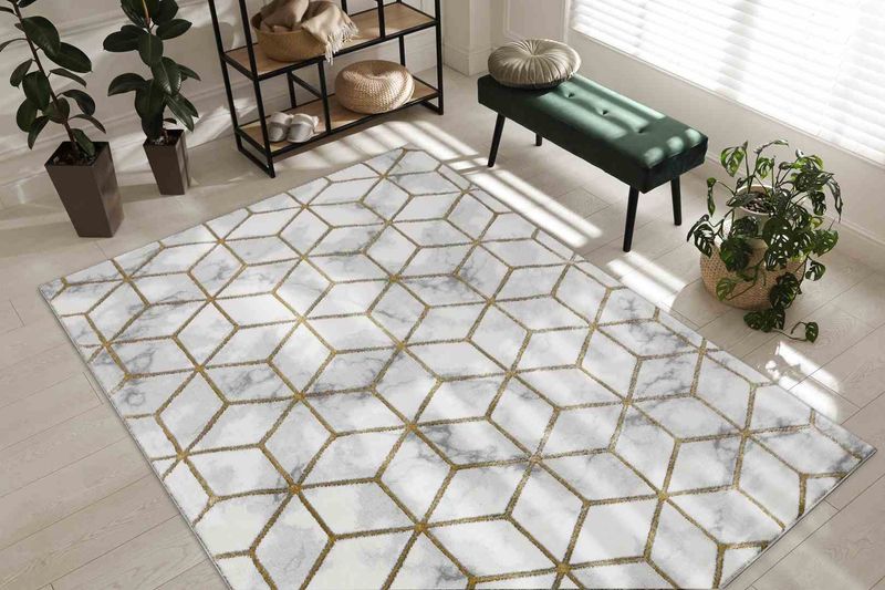 RUG/LU/ESTEMA/CUBES/CREAM+GOLD/80x150 zdjęcie 2