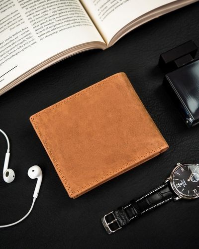 Portfel skórzany męski RFID pojemny na prezent brązowy nubukowy Peterson na Arena.pl