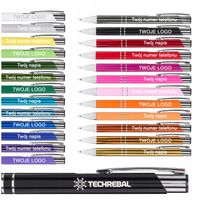 DŁUGOPISY REKLAMOWE Z GRAWEREM LOGO TWÓJ NAPIS CZARNY WKŁAD GRAWER 20 szt.