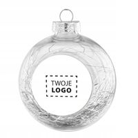 Bombka z nadrukiem LOGO FIRMY 8 cm PREZENT FIRMOWY DLA WSPÓŁPRACOWNIKÓW
