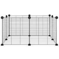 Klatka dla zwierząt, 8 paneli, czarna, 35x35 cm, stalowa