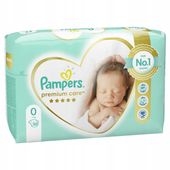 pieluchy pampers premium care roz 0 (do 3 kg) 30 szt