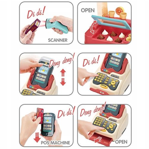 SKLEP SUPERMARKET DLA DZIECI STRAGAN KASA LODY DŹWIĘKI + 55 AKC. MATADI na Arena.pl