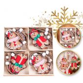 zawieszki choinkowe pierniczki drewniane 12szt w opakowaniu bsn47