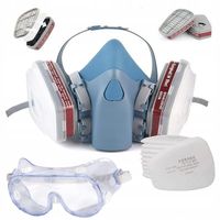 MASKA LAKIERNICZA PÓŁMASKA GAZOWA TYPu 3M 7502 ANTYALERG 12x FILTRY OKULARY