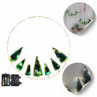 OZDOBA ŚWIĄTECZNA WIENIEC 40 CM Z WŁĄCZNIKIEM CZASOWYM 50 LED NA OKNO