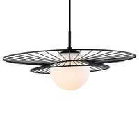 LAMPA wisząca ALISON MDM-4001/1 BK Italux druciana OPRAWA szklana kula ball ZWIS loft czarny biały