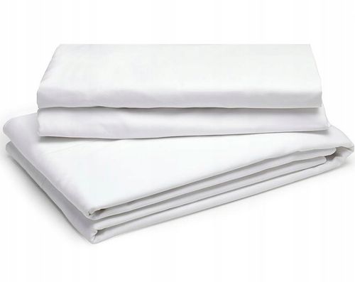 PRZEŚCIERADŁO BAWEŁNIANE 160x200 BIAŁE TRADYCYJNE 100% BAWEŁNA BEZ GUMKI na Arena.pl