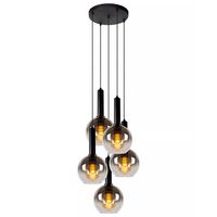 Wisząca lampa loftowa Marius kaskada czarna przydymiona