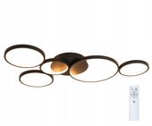 Czarny żyrandol plafon lampa wisząca LED okręgi ring 98cm pilot 2,4G