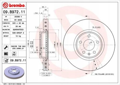 TARCZA HAM PRZOD 320X30 V BREMBO na Arena.pl
