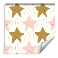 Tapeta Dla Dzieci - Śliczne Uśmiechnięte Gwiazdki