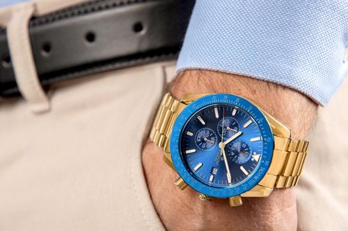 zegarek męski giewont chronograph sapphire złoto niebieski gw8720-b6 na Arena.pl