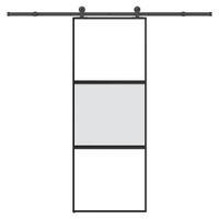 Drzwi przesuwne z zestawem okuć Szkło hartowane i aluminium