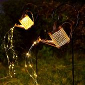 Konewka solarna lampa wisząca na wbijanym wieszaku w stylu retro