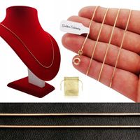 ŁAŃCUSZEK STAL CHIRURGICZNA, ZŁOTY, POZŁACANY SPLOT ŻMIJKA / LINKA / ŻYŁKA