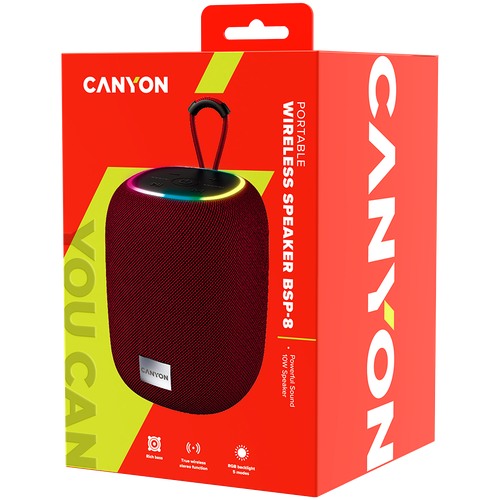 canyon głośnik bluetooth bsp-8 10w czerwony na Arena.pl