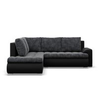 Narożnik z otomaną, lewy, BOSCO, ekoskóra, 230cm, szary | TYLETEGOTU