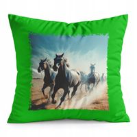 PODUSZKA ZIELONA PREZENT - KOŃ KONIE JAZDA KONNA HOBBY HORSE