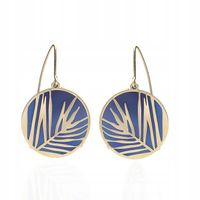 KOLCZYKI SREBRNE POZŁACANE Z TYTANEM LIŚĆ