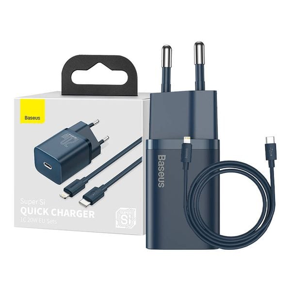 Ładowarka Baseus 20W Super Si Quick Charger USB-C DO iPhone Lightning Niebi zdjęcie 1