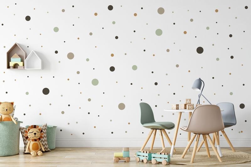 Naklejki Ścienne GROCHY Kropki Styl Boho Dla Dzieci 150 sztuk zdjęcie 6