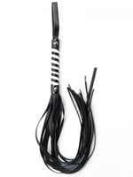 black white long stripe flogger