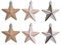 Kpl. 6 bombek gwiazdek złotych