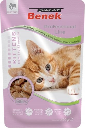Benek Saszetki dla Kota Junior Kitten MIX SMAKÓW w Galarecie i Sosie 24x100 na Arena.pl
