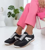 Czarne sneakersy sportowe z białymi elementami Saga 38