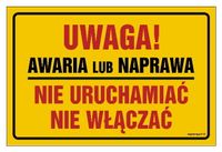 Uwaga! Awaria Lub Naprawa. Nie Uruchamiać 30 X 20 Cm - Płyta Tablica Ż