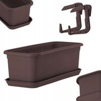 KADAX Doniczka Skrzynka Balkonowa 40cm + 2 Uchwyty