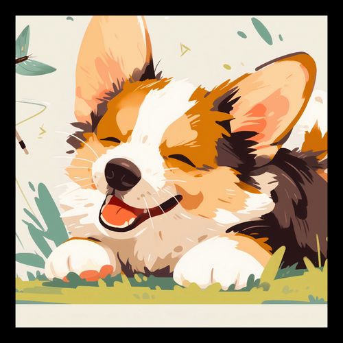 Plakat 30x30cm Beztroski Corgi na Arena.pl