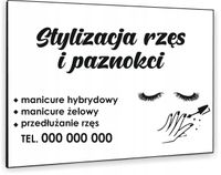 TABLICZKA REKLAMOWA szyld z dibondu nadruk 40x30 cm stylizacja rzęs